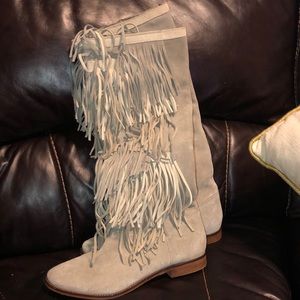 Zara Fringe Knee High Boots